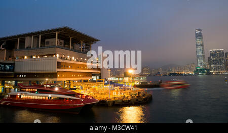 Hong Kong to Macau helicopter and ferry terminal, Hong Kong, China. Stock Photo