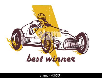 Vintage sport racing car Stock Vector