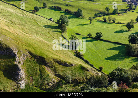 View looking down to Dovedale from Bunster Hill, Peak District National Park, Derbyshire Stock Photo