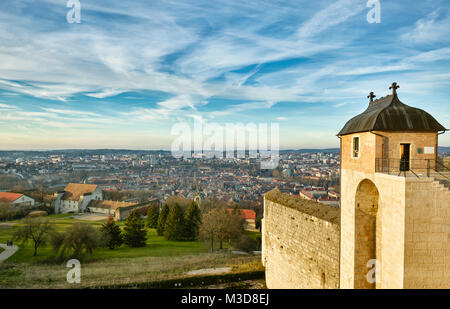 Magnificent views of the town seen from the Citadel's rampart walk. Besançon. Doubs. Bourgogne-Franche-Comte. France. Stock Photo