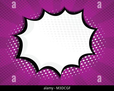 illustration of blank speech bubble comic book, pop art vector background Stock Vector