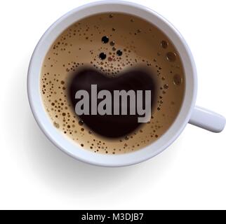 coffee cup with foam on a white background Stock Vector