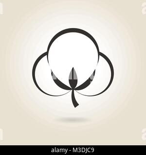 icon cotton flower on a light background Stock Vector