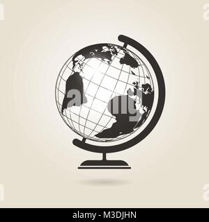 Globe icon on a light background Stock Vector