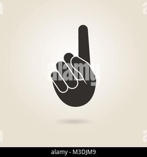 hand gesture with a raised index finger on a light background Stock Vector