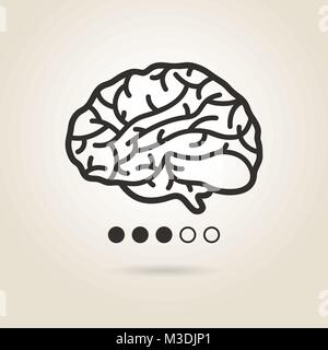 icon brain on a light background Stock Vector