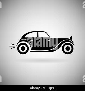 vintage classic car silhouette. retro car drawing. Vector