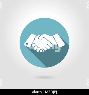 icon shaking hands on a light background Stock Vector