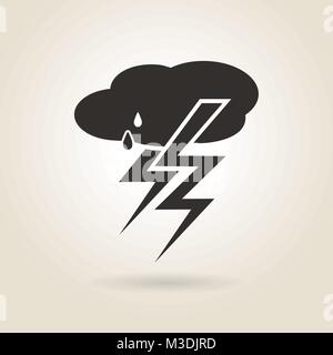 Icon thunderstorm on a light background Stock Vector