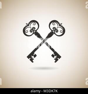vintage keys on a light background Stock Vector
