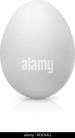 white egg on a white background Stock Vector