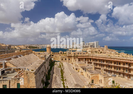 View of the city of Sliema from Fort St. Elmo at Valletta, Malta. Stock Photo