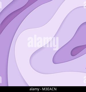 3D abstract purple background with paper cut shapes. Design layout for business and elements posters. Colorful carving art. Paper frame backdrop. Vect Stock Vector