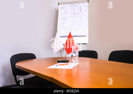 Flags on table Background Stock Photo