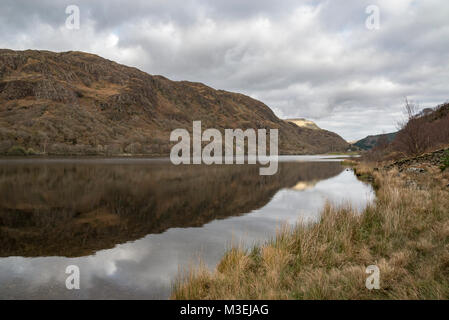 Llyn Dinas in autumn, Snowdonia national park, North Wales. Stock Photo