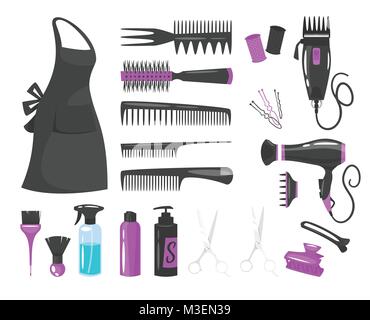 set of hairdressers tools Stock Vector
