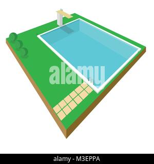SWIMMING POOL ISOMETRIC STYLE Stock Vector