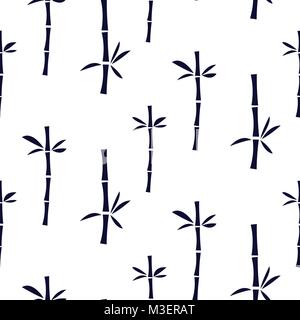 Simple bamboo plant purple seamless vector pattern. Stock Vector