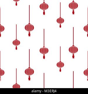 Chinese lantern simple seamless vector pattern. Stock Vector