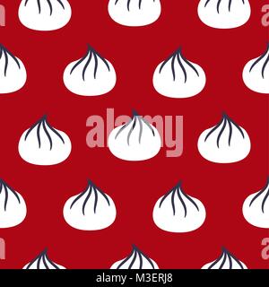 Dim sum simple seamless vector pattern. Stock Vector