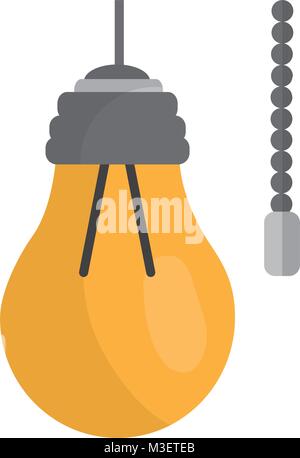 hanging lamp with light bulb with chain Stock Vector