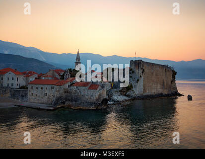 Montenegro Coast Village Sunrise taken in 2015 Stock Photo