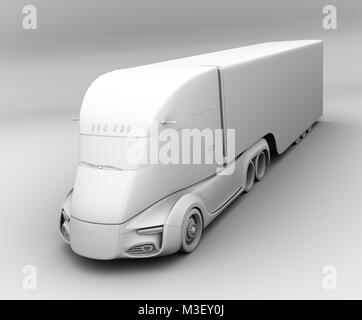 Clay model rendering of electric truck. 3D rendering image. Stock Photo