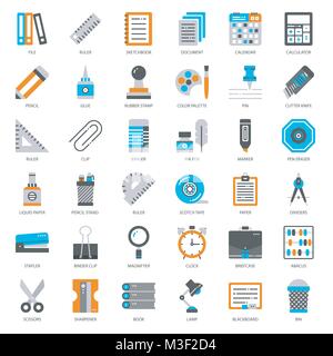 Stationary, pixel perfect flat icon, isolated on white background Stock Vector