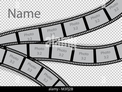 Film strip photo frame effect template collage. Vector illustration. Stock Vector