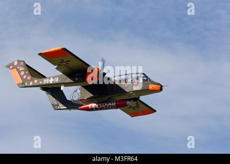 Tony de Bruyn in the Bronco Demo Team North American Rockwell OV-10B Bronco at an airshow Stock Photo