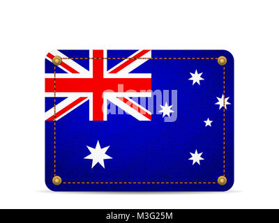 Denim Australia flag on a white background. Stock Photo