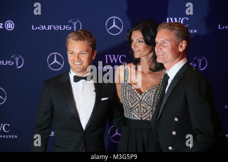 Laureus World Sports Awards 2016 in der Messe Berlin am 19.04.2016: Nico Rosberg; Karen Minier; David Coulthard Stock Photo