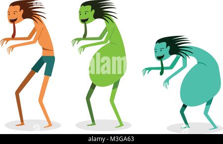 Japanese and Thai Hungry ghost in vector art design Stock Vector