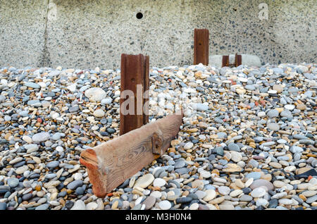 Old Wooden Groynes (1953) on Seaham Beach, Seaham. The Groynes were ...
