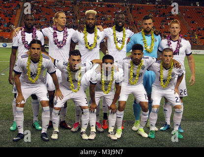 February 10, 2018 - Whitecaps starting 11 during the Pacific Rim Cup Championship game between the Vancouver Whitecaps FC and Hokkaido Consadole Sapporo at Aloha Stadium in Honolulu, Hawaii - Michael Sullivan/CSM Stock Photo