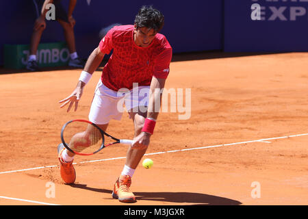 Buenos Aires, Argentina. 11th February, 2018. Thomaz Bellucci during the match to access to main draw of Buenos Aires ATP 250 this sunday on central court of Buenos Aires Lawn Tennis, Argentina. Credit: Néstor J. Beremblum/Alamy Live News Stock Photo