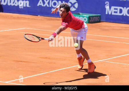 Buenos Aires, Argentina. 11th February, 2018. Thomaz Bellucci during the match to access to main draw of Buenos Aires ATP 250 this sunday on central court of Buenos Aires Lawn Tennis, Argentina. Credit: Néstor J. Beremblum/Alamy Live News Stock Photo
