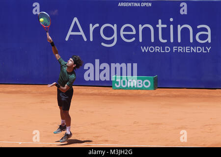 Buenos Aires, Argentina. 11th February, 2018. Gastao Elias during the match to access to main draw of Buenos Aires ATP 250 this sunday on central court of Buenos Aires Lawn Tennis, Argentina. Credit: Néstor J. Beremblum/Alamy Live News Stock Photo