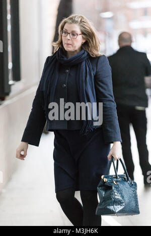 London, UK. 11th February 2018. Penny Mordaunt, Secretary of State for International Development arrives at BBC Broadcasting House to appear on the Andrew Marr Show. Credit: Vickie Flores/Alamy Live News Stock Photo