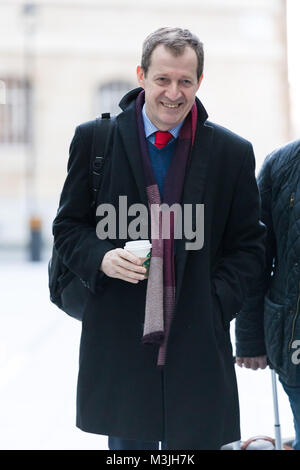 London, UK. 11th February 2018. Alastair Campbell arrives at BBC Broadcasting House to appear on the Andrew Marr Show. Credit: Vickie Flores/Alamy Live News Stock Photo