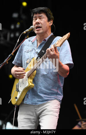 MIAMI, FL - FEBRUARY 10: Todd Park Mohr of Big Head Todd and the Monsters performs during the Miami Dolphins Cancer Challenge VIII at Hard Rock Stadium on February 10, 2018 in Miami Florida. Credit: mpi04/MediaPunch Stock Photo