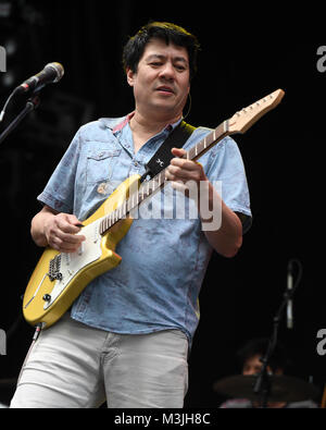 MIAMI, FL - FEBRUARY 10: Todd Park Mohr of Big Head Todd and the Monsters performs during the Miami Dolphins Cancer Challenge VIII at Hard Rock Stadium on February 10, 2018 in Miami Florida. Credit: mpi04/MediaPunch Stock Photo