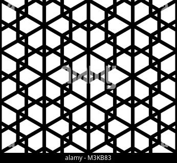 Japanese background and pattern Kumiko in black silhouette Stock Vector