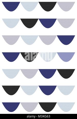 Abstract Geometric Shape Art Half Round Blue Stock Vector