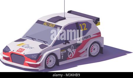 Vector low poly rally racing car Stock Vector