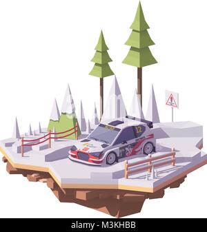 Vector low poly rally racing car Stock Vector
