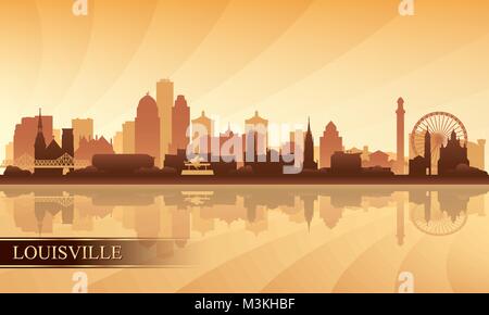 Louisville city skyline silhouette background, vector illustration Stock Vector