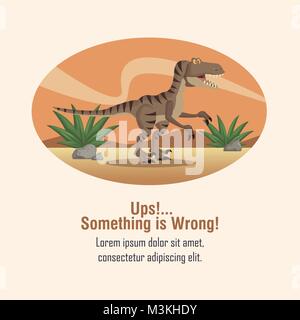 Error 404 dinosaur theme Stock Vector