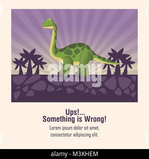 Error 404 dinosaur theme Stock Vector