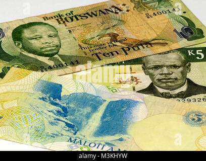 South East Africa Currency Bank Notes Stock Photo